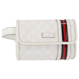 GUCCI GG Supreme Sherry Line Riñonera PVC Blanco Oro 152597 Auth fm4959