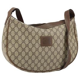 Gucci Bolsa de Ombro GG Supreme PVC Bege Ouro Auth ep12173