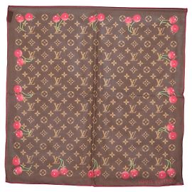 LOUIS VUITTON Sciarpa Monogramma Ciliegia LVxTM Carre 55 M96090 Auth BA7938M