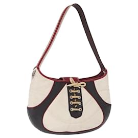 Borsa a Spalla CELINE Coppa del Mondo 2002 Pelle Bianca Nera Argento Auth mr1649 - Céline
