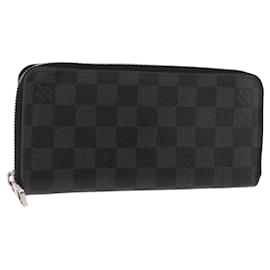 Vertikales Zippy Wallet Damier Graphite LOUIS VUITTON N63095 Auth LV am9286