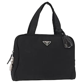 Borsa a mano PRADA in nylon nero argento Auth BA8490 - Prada