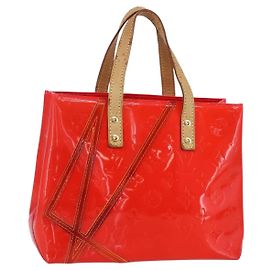 LOUIS VUITTON Borsa Reade PM Monogram Vernis Fluo Rosa Arancio M91903 Auth BA8337