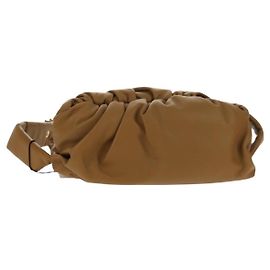 Bolsa de corpo em couro Bottega Veneta dourado caqui Auth sw1602M