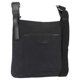 GUCCI GG Canvas Schultertasche Schwarz Silber 122793 Auth 146012