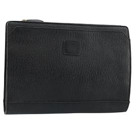 Autre Marque Bolso de mano de cuero negro Burberrys Auth ep11188
