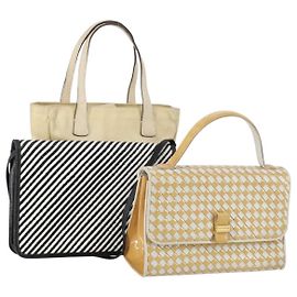 BALLY Tasche aus Canvas und Leder 3-teilig Schwarz Beige Auth BA6489