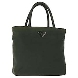 PRADA Borsa a mano in nylon khaki argento autentica bs29885