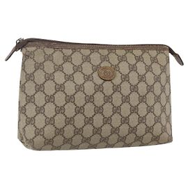Bolso GUCCI GG Supreme de PVC Cuero Beige Oro 014 115 6088 Auth bs31427