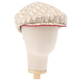 Cappello in tela Trotter Christian Dior Beige Auth mr1632V