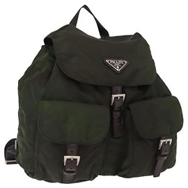 Zaino PRADA in nylon khaki argento autentico mr1625
