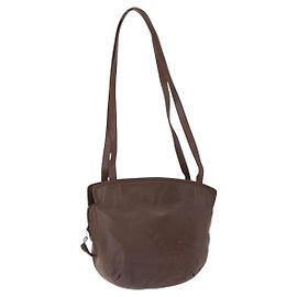 LOEWE Borsa a Spalla Anagram Pelle Marrone Oro Auth ka573