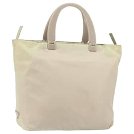 PRADA Borsa a mano in nylon beige argento Auth 151486 - Prada