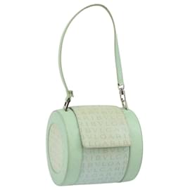 Bulgari Borsa a Spalla Logo Mania BVLGARI in Tela e Pelle Verde Smeraldo Auth hk3109