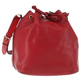 LOUIS VUITTON Bolso de Hombro Petit Noé Epi Rojo M44107 LV Auth 147352