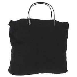 PRADA Borsa a mano in nylon nero argento Auth ka079