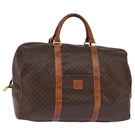 Céline CELINE Macadam Canvas Boston Tasche aus PVC-Leder in Braun Gold Auth 144413