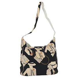 Borsa a Spalla CHANEL in Tela Nera Oro CC Auth 156515