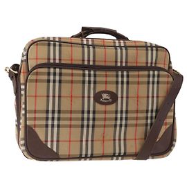 Autre Marque Borsa da viaggio Burberrys Nova Check in tela 2 vie beige Auth ka657