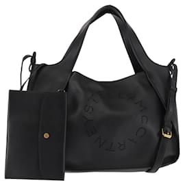 Stella Logo Tote Bag aus Polyester in Schwarz und Gold Auth BA6613 - Autre Marque
