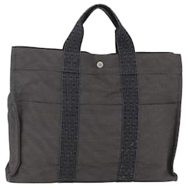 Hermès HERMES Bolso de Mano Her Line MM de Lona Gris Auth hk3127
