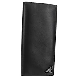 Portafoglio PRADA in pelle Safiano Nero Auth 156712V - Prada