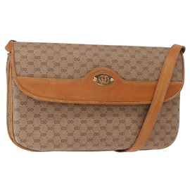 Gucci Borsa a Spalla Micro GG Supreme PVC Beige Oro 004 106 0024 Auth BA8625