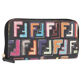 FENDI Zucca Canvas Langbörse Mehrfarbig Auth 156681V - Fendi