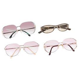 Occhiali da sole SAINT LAURENT Gucci plastica metallo 4 Set Marrone Rosso Auth ki6190