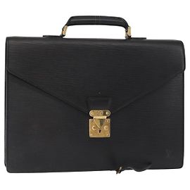 LOUIS VUITTON Cartella Ambassador in Epi Borsa da Lavoro Nera M54412 LV Auth BA8580