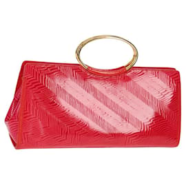 Bolsa de Mão Gianni Versace Esmalte Rosa Ouro Auth 153747V