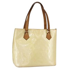 LOUIS VUITTON Bolso de Mano Monogram Vernis Houston Perle M91342 LV Auth 156285
