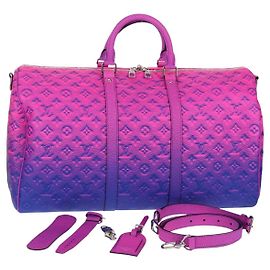 LOUIS VUITTON Keepall Bandouliere 50 aus Taurillon Illusion M59713 Auth yk19483SM