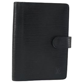 LOUIS VUITTON Epi Agenda PM Day Planner Cover Black R20052 LV Auth bs31334