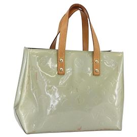 LOUIS VUITTON Monogram Vernis Reade PM Borsa a Mano Grigia M91145 LV Auth 154835
