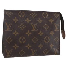 LOUIS VUITTON Poche Toilette Monogram 19 Pouch M47544 LV Auth mr1582