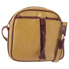 Cartier Borsa a Spalla in Pelle Beige Oro Auth BA6209