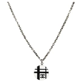 Collana CHANEL metallo Argento CC Auth 130689M - Chanel