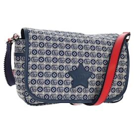 Borsa a Spalla GUCCI in Tela Blu Argento 664143 Auth BA8728SAV