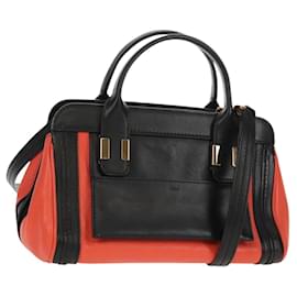 Chloé Borsa a mano in pelle Chloe Alice 2 in 1 Nero Oro Auth BA8652V