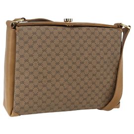 GUCCI Micro GG Supreme Shoulder Bag PVC Beige Gold 001 20 1368 Auth 156987