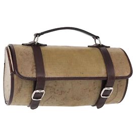 Borsa a mano CHANEL in tela rivestita beige argento CC Auth bs31502