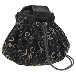 Céline Pochette in tela Macadam C di CELINE, blu navy, autentica 148573V