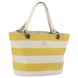 Borsa Tote Burberry Blue Label in tela gialla Auth 151770