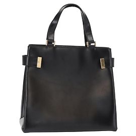 Borsa a mano GUCCI in pelle nera e oro 000 2046 0562 Auth 155731