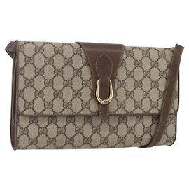 Gucci Borsa a Spalla GG Supreme PVC Beige Oro 904 02 050 Auth mr1730