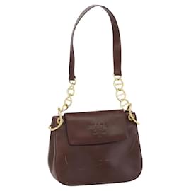 Borsa a Spalla PRADA in Pelle Marrone Oro Auth gh1442 - Prada