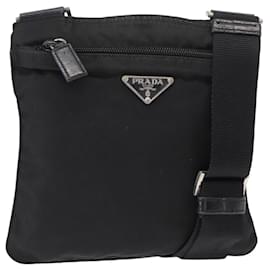 Borsa a Spalla PRADA Nylon Nero Argento Autentica 151729