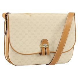 GUCCI Micro GG Supreme Schultertasche PVC Elfenbein Gold 001 406 1780 Auth ep12179