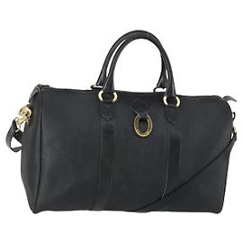 Borsa Boston in Tela Trotter Christian Dior PVC 2way Nero Oro Auth yk20032